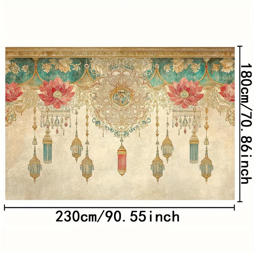 2D Flat, 1pc Indian Festival Backdrop Suitable for Diwali & Weddings - for Lotus DJH