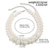 Green Element Necklace, Personalized Color Beaded Imitation Pearl Love Valentine'S Neck