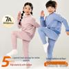 Kids' Warm Velvet-Lined Wool Pants & Cotton Jacket Set for Autumn/Winter