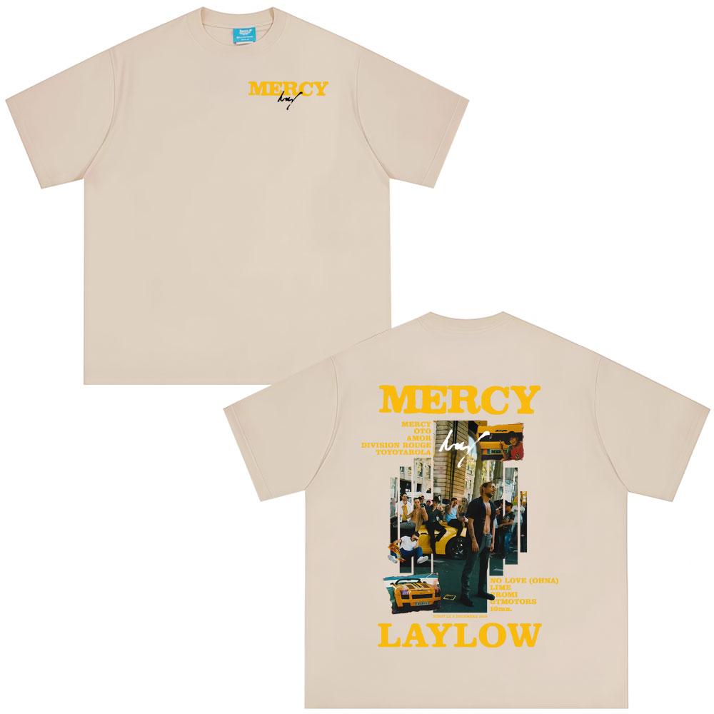 

French Rapper Laylow Mercy Graphic Print Men s and Women s Hip-hop Fashion Pop Music Summer Print 100% Pure Cotton T-shirt Y2k 4XL