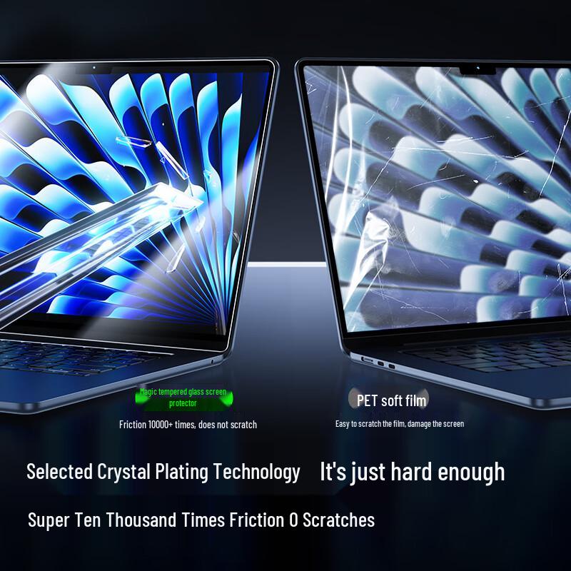 Smare Blasenfreier Displayschutz aus gehärtetem Glas für MacBook Air 13,6 Zoll