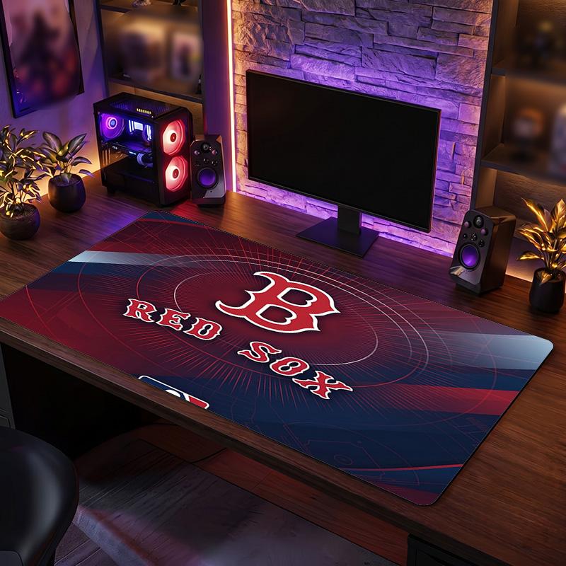 Boston Red Sox Pattern Mousepad Anti?Slip Rubber Desk Pad For Gaming Working Desktop Decoration