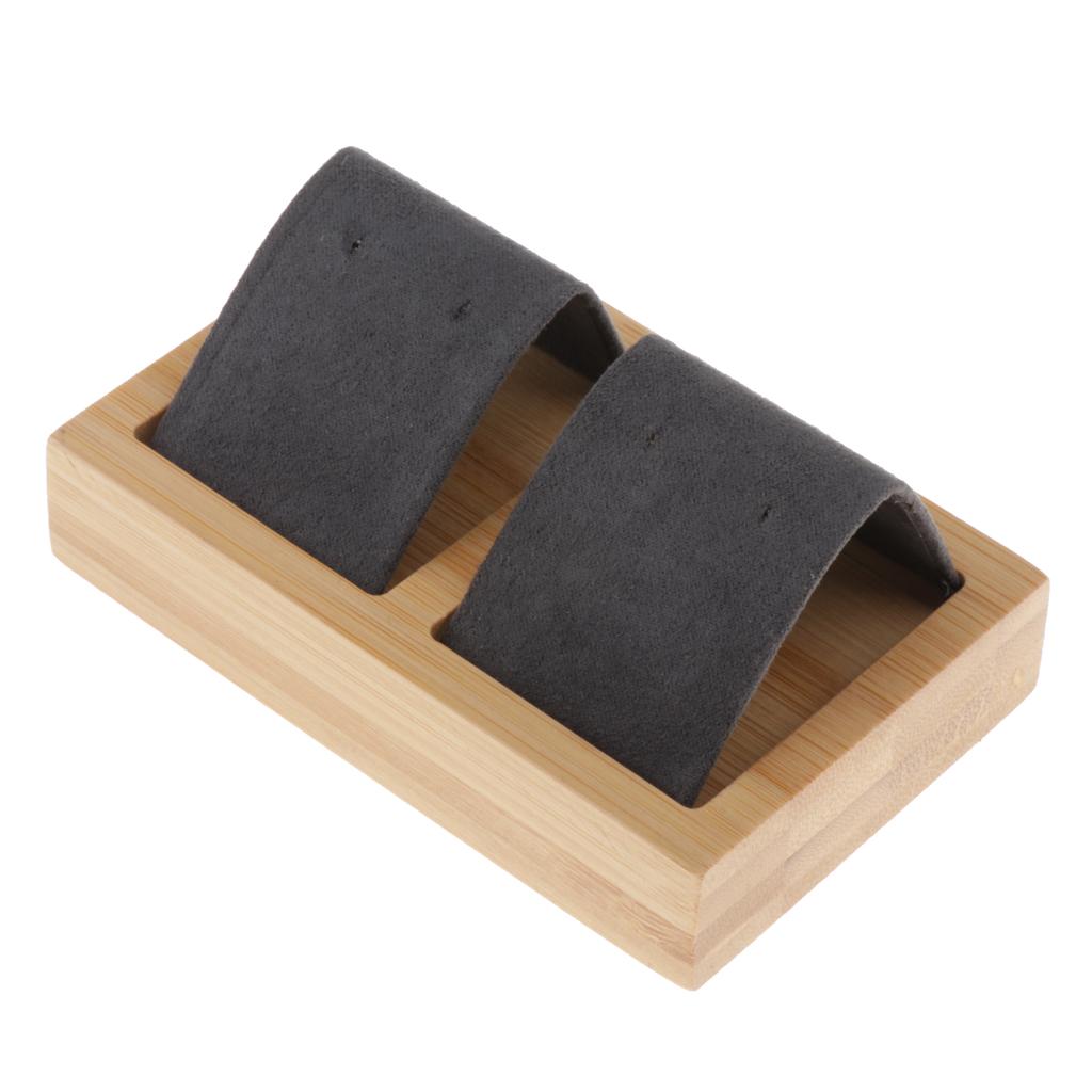 Bamboo Wooden Drop Earrings Ear Studs Display Rack Organizer 1 Slot White