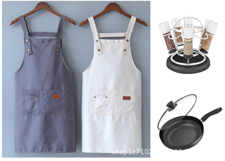 Plus Size Stain-Proof Canvas Kitchen Apron for Cooking and Catering