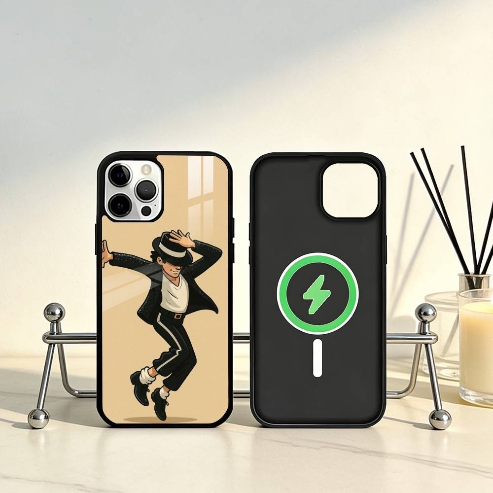 Cute Cartoon M-Michael J-Jackson Phone Case For iPhone17,16,15,14,13,12,11 Plus,Pro Max Magnetic For Magsafe Wireless Charging