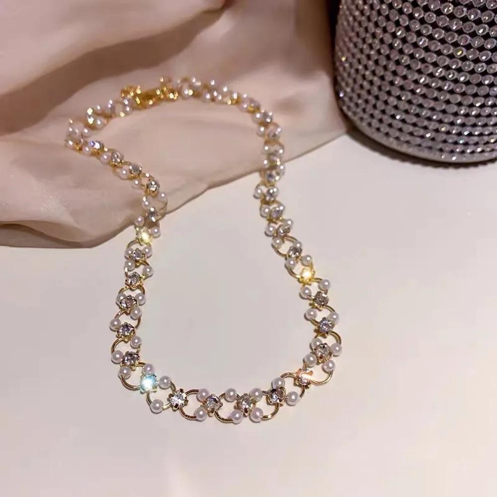 Ingemark Vintage Elegante Imitatie Parels Lange Ketting Ketting Vrouwen Goth Sexy Kralen Kwastje Borst Choker Bruiloft Sieraden Accessoires