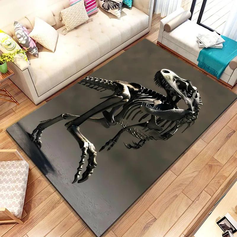 3D Dinosaur Fossil Art Pattern Rug Carpet for Living Room Bathroom Mat Creative Doormat Carpet for Bedroom Home Decor