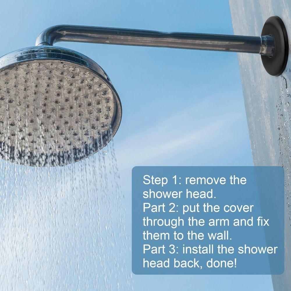 Black Shower Faucet Cover Chrome Finish Shower Arm Flange New Flange Cover Plate