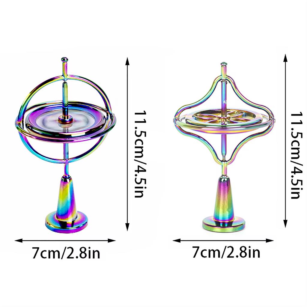 Mechanical gyroscope, metal anti gravity fingertip gyroscope toy, pressure reducing balance toy, dazzling and cool color series