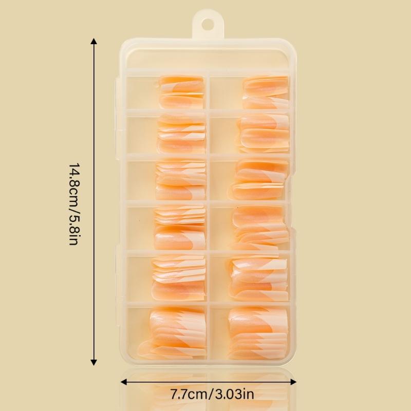 120x/Box French Tip False Nails Press On Nails Coffin False Nails Full Cover Stick on Nails Artificial Nails for Woman