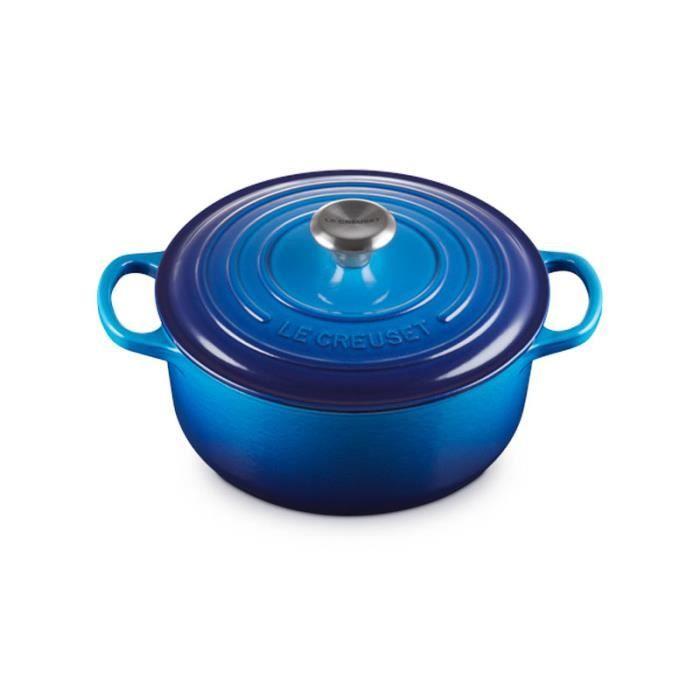 Le creuset cocotte ronde evolution en fonte émaillée 20 cm azure