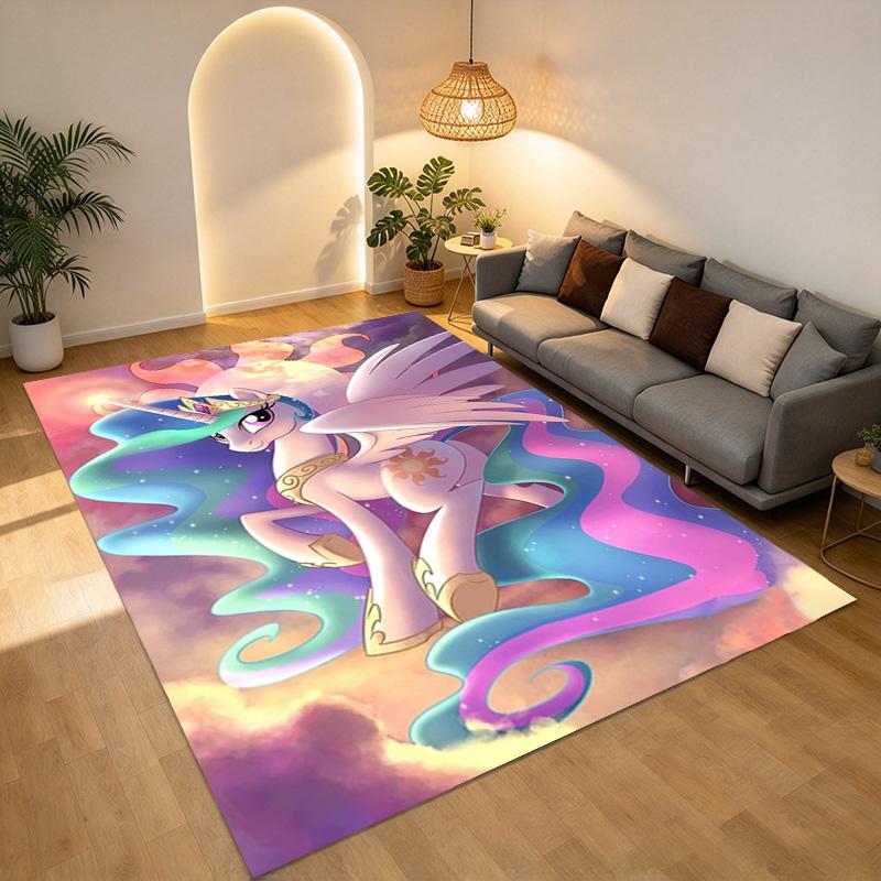 Little Pony Living Room Nonslip Area Rug Soft Carpet For Bedroom Game Playroom Sofa Office Home Decor Doormat Christmas Gift C9302303