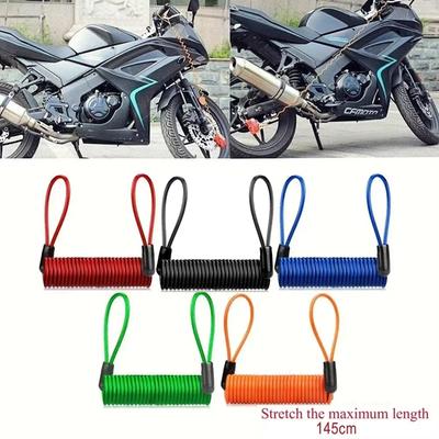 Fahrrad Spiralkabel Schloss Diebstahlschutz Seil Alarmscheibenschloss Fahrradsicherheitserinnerung Motorrad Diebstahlschutz 120-145cm