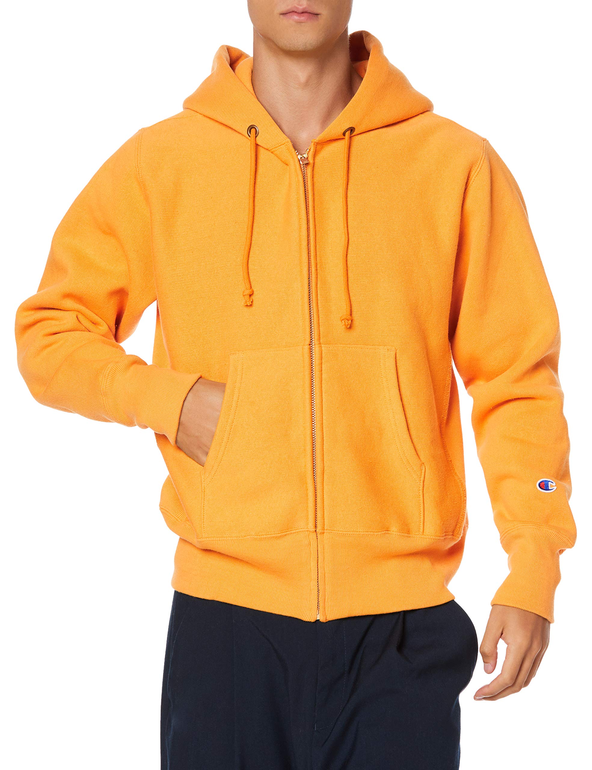 

Full Zip Hoodie Sweat Cardigan Brushed Lining Reverse Zip Hooded Sweatshirt Mustard S [Champion] 11.5oz Weave(R) C3-W103 Men s горчичный