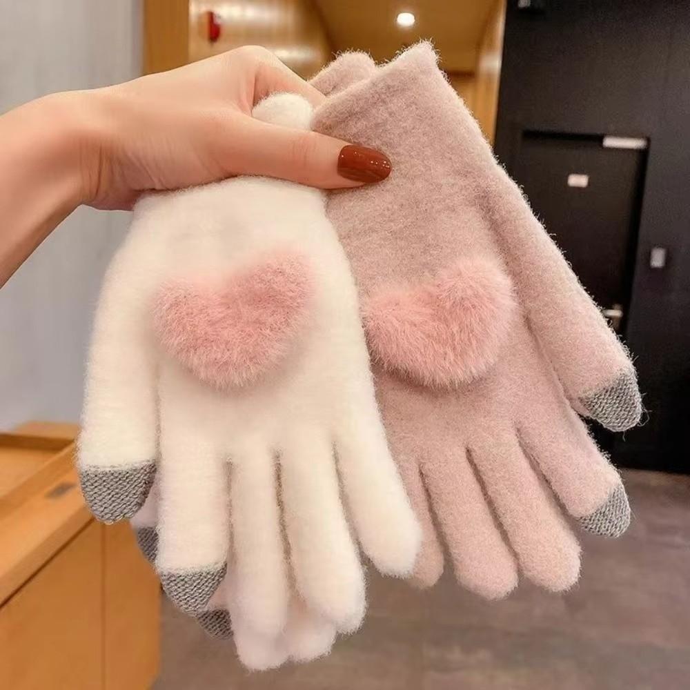 Prevent Cold Warm Gloves Finger Touch Touch Screen Gloves Cute Plush Gloves  Cold Weather