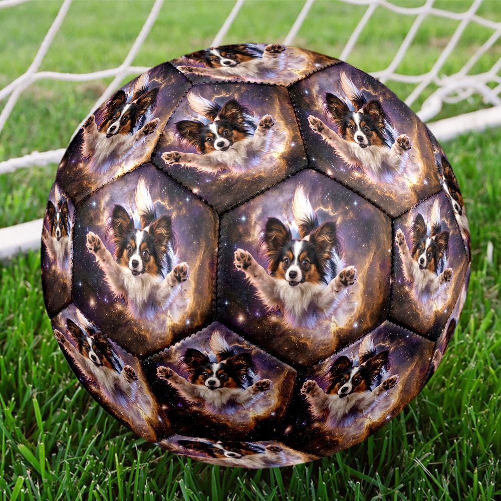 Galaxy Cat Dog Indoor Soccer Ball Size 5 Colorful All Ages Machine Stitched PVC Competition Ready Durable High-Bounce