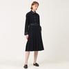 Bunderghost Denim Color Block Pleated Long Dress Navy