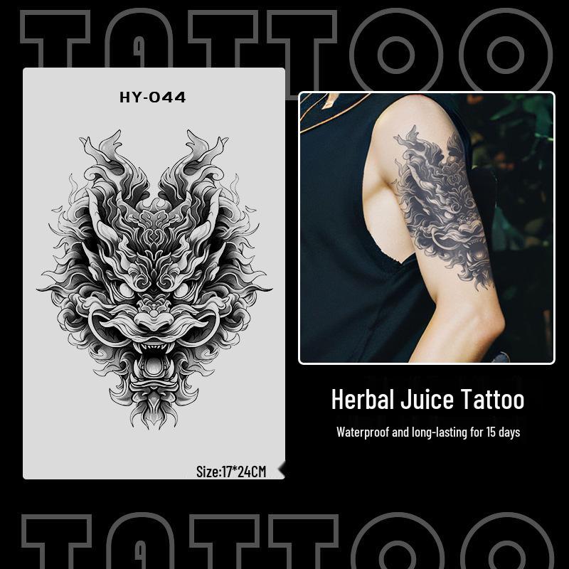 Japanese Traditional Tattoo Waterproof Sticker: Men's Long-lasting Floral Arm Pattern.