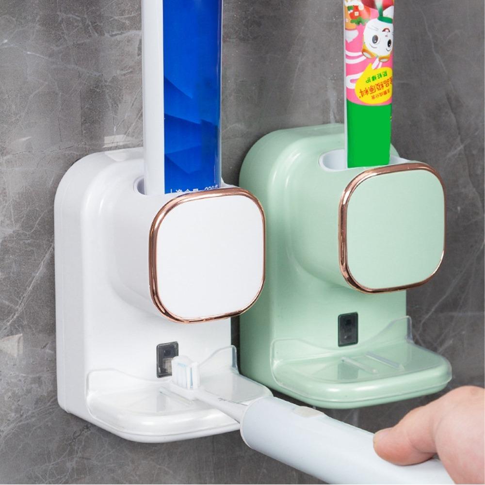 USB Powered Toothpaste Squeezer PS, PC, ABS Toothbrush Holder Toothpaste Dispenser  Space Saving