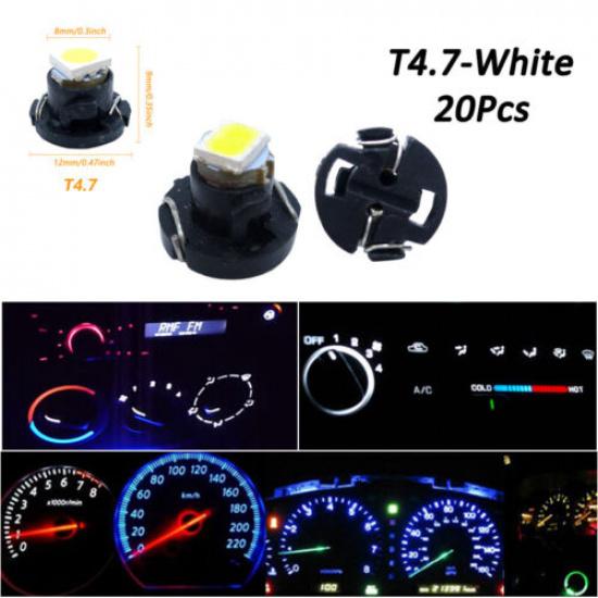 20x T4.7/T5 Neo Wedge LED Bulb Dash Climate Instrument Base Light Lamp White