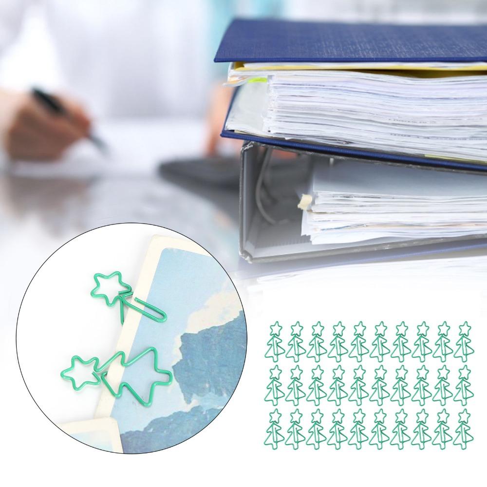 30Pcs 3.2 X 1.9cm Paper Clips Green Fun Paper Clips Stationery Supplies Paperclips  Book Marking