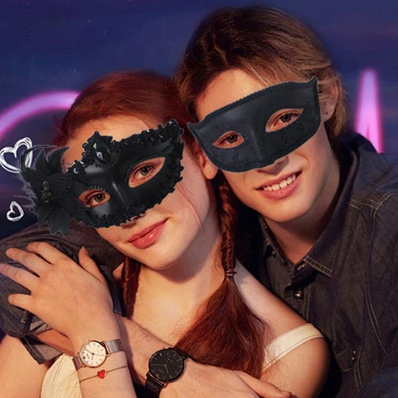 2 Pcs Venetians Mask Half Face Mask Halloween Mask Costume Mask Masquerade Mask Party Mask Mardi Gras Mask for Carnivals