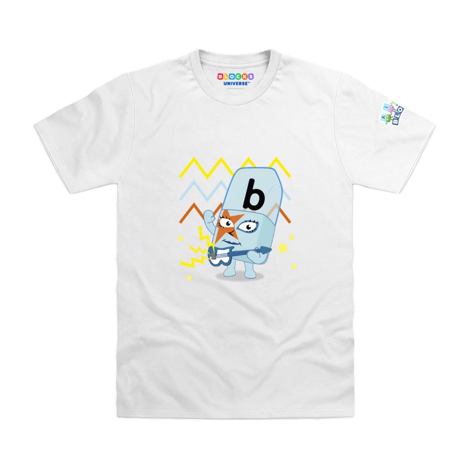 Officially Licensed Alphablocks - Alphablock B - B on Bass Kids T-Shirt 130