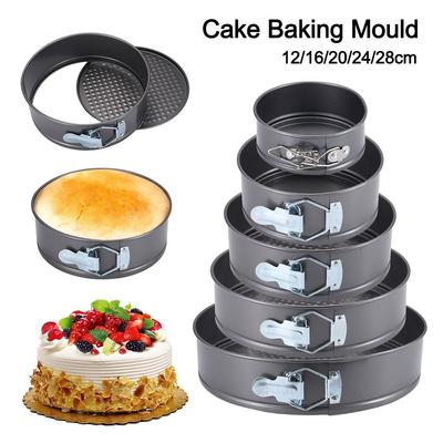 1Pcs Carbon Steel Baking Mould Non Stick Leakproof Cake Baking Pan with Removable Bottom 12/16/20/24/28cm Cake Mould