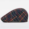 Women Men  Fashion Fine Stripe Lattice Berets Hat Spring Summer Plaid Visors Red Green Blue Duckbill Herringbone Flat Cap