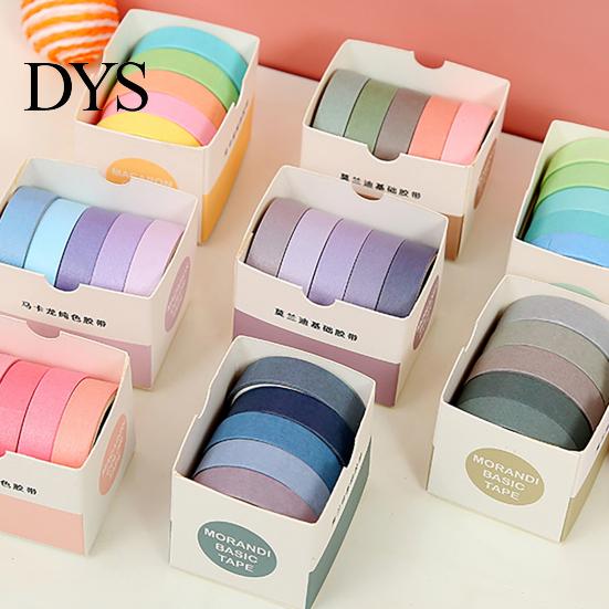 Scrapbooking Sticker 5 Rolls/Set Tape Stylish Bright-colored Washi Exquisite Wide Application for Handicraft Lightweight