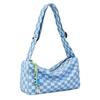 Plaid Large Capacity Crossbody Shoulder Bag with Wide Strap