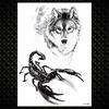 Night Forest Werewolf Tattoos For Men Women DIY Realistic Temporary Tattoos Geometric Fake Wolf Scorpion Tatoo Paper Stickers