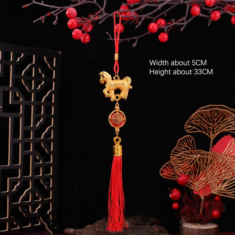 1/10 Pcs 2026 Year Of The Horse Wall Hanging Car Ornament Chinese New Year 3D Horse Lantern Red Gold Pendant Lucky Decor Gifts