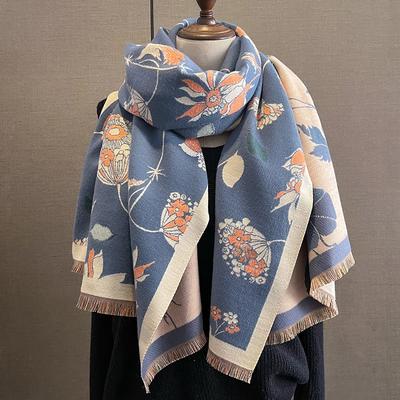 Luxus Design Kaschmirschal für Damen Winterschal Wickeltuch Hijab Verdicken Decke Damen Lang Pashmina Echarpe Halstuch Bufanda