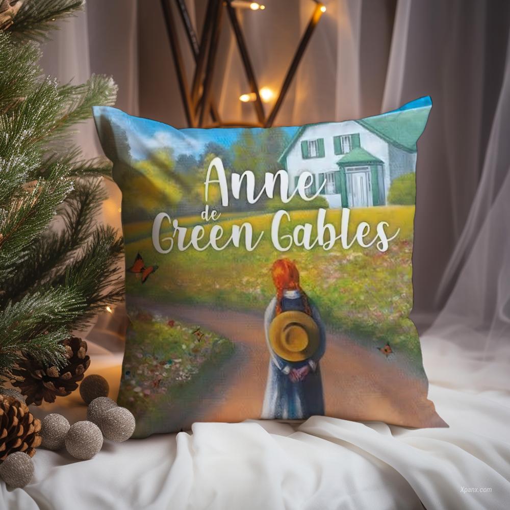 Books Anne of Green Gables Cushion Cover Premium Comfort Reversible Pillow Cove -Two in One Design for Any Room & Car Interior