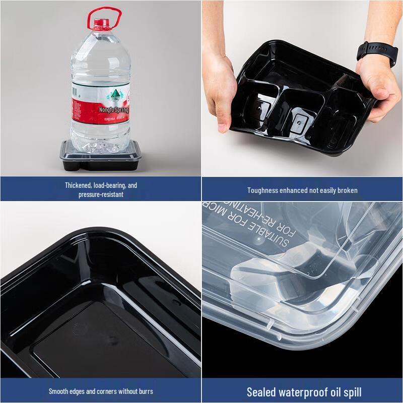 Disposable Rectangular Lunch Box with Compartments