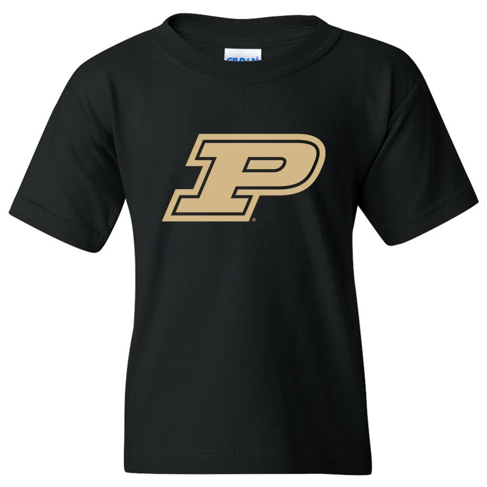 Purdue Boilermakers Primary Logo - University College Team Youth T-Shirt - Black 2XL