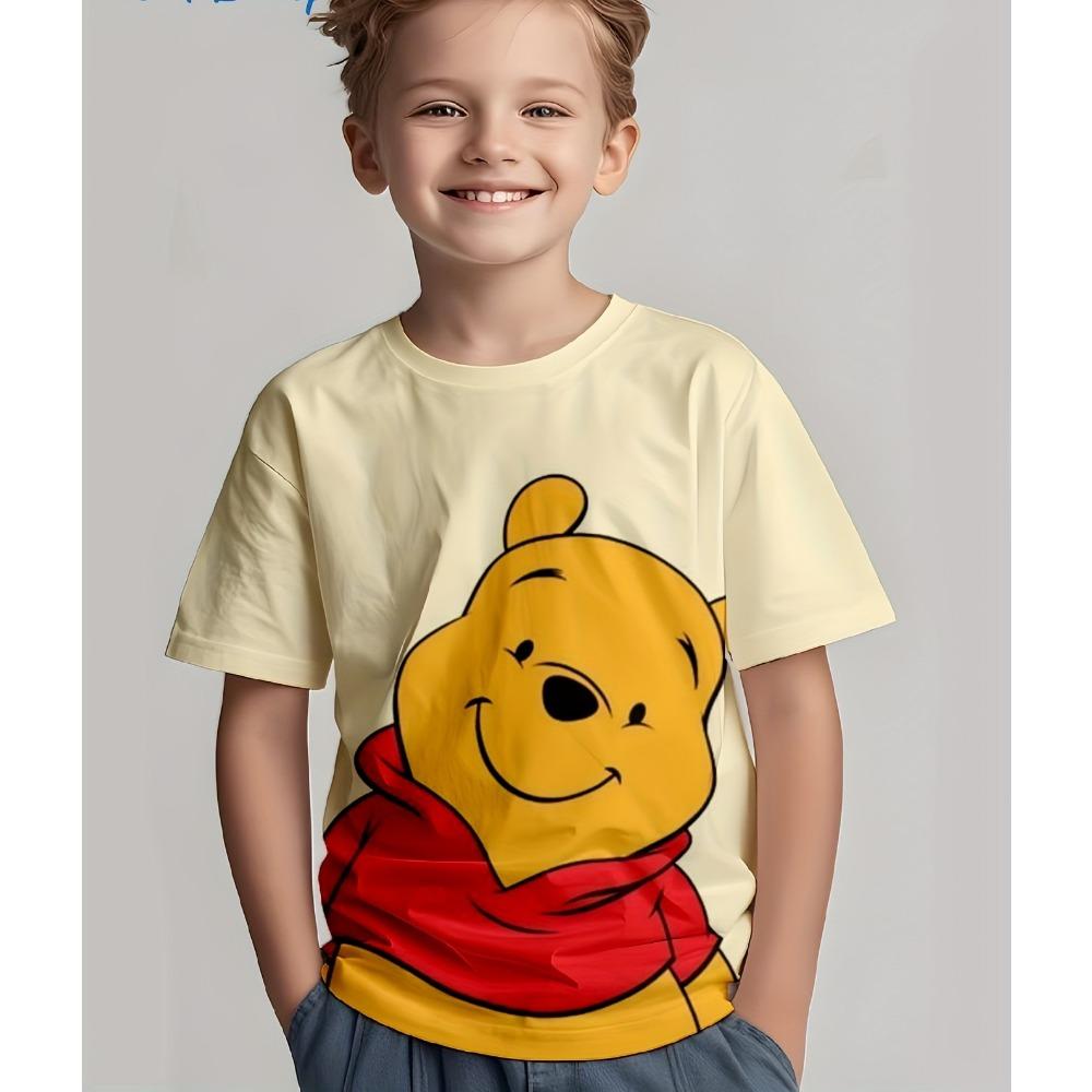 

printed T-shirt for boys/girls, stylish cartoon round neck, fashionable trendy, outdoor family outfit, holiday gift 110