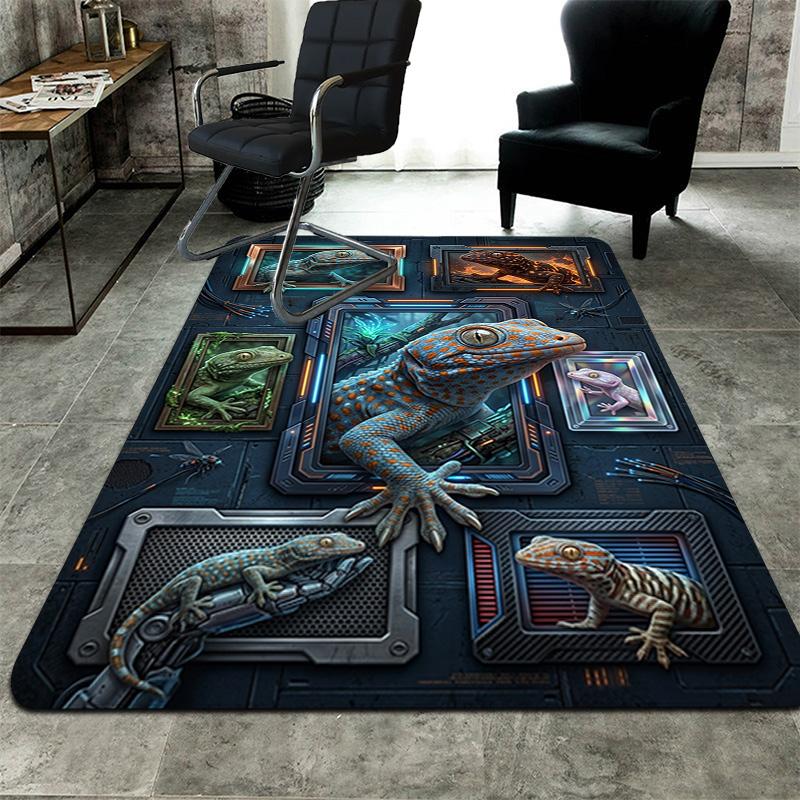 Gecko Frames Pattern Rug Floor Mat for Living Room or Bedroom Soft and Comfortable Carpet a Gift for Birthday and Holiday.