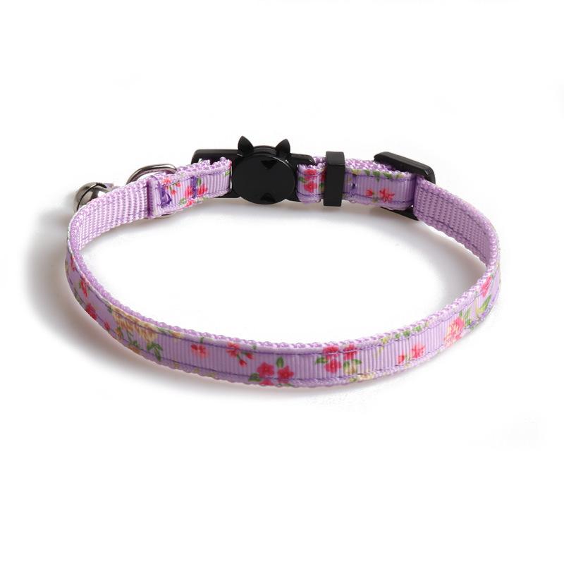 New Floral Cat Collar Cute Small Flower Pet Collar for Cats Adjustable Soft Kitten Collar Dog Leash Arnes Perro Pet Items фиолетовый