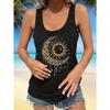 Printed Summer Women's Loose and Personalized Dream Catcher Mesh Printed Vest Top T-shirt Comfortable Sleeveless