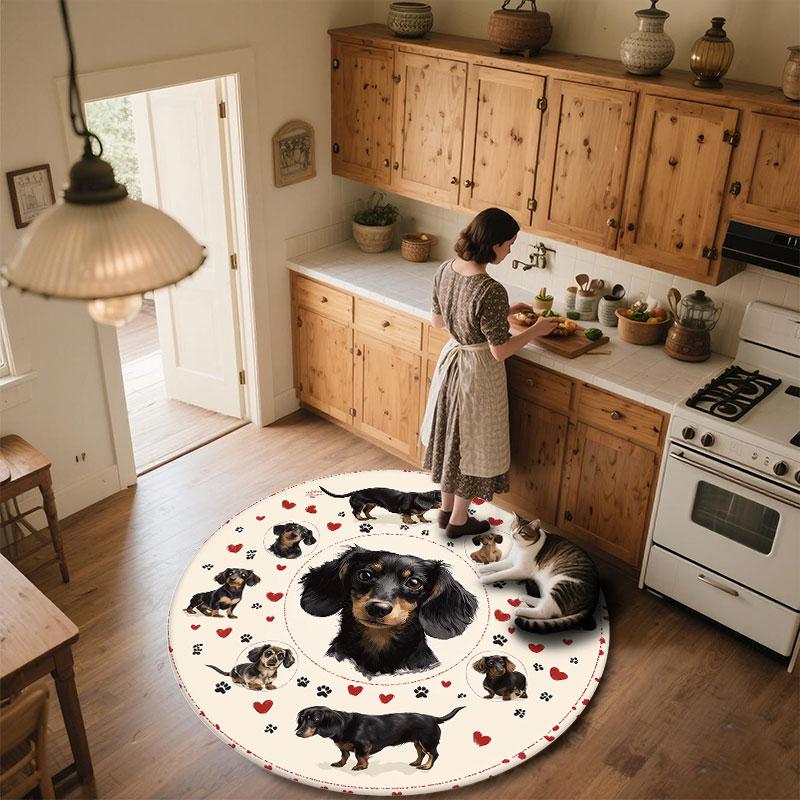 Cartoon Rabbits Pattern Round rug,Carpet Rug for Living Room Bedroom Playroom ,Non-slip Floor Mat,Holiday Gifts and Birthday Gifts.