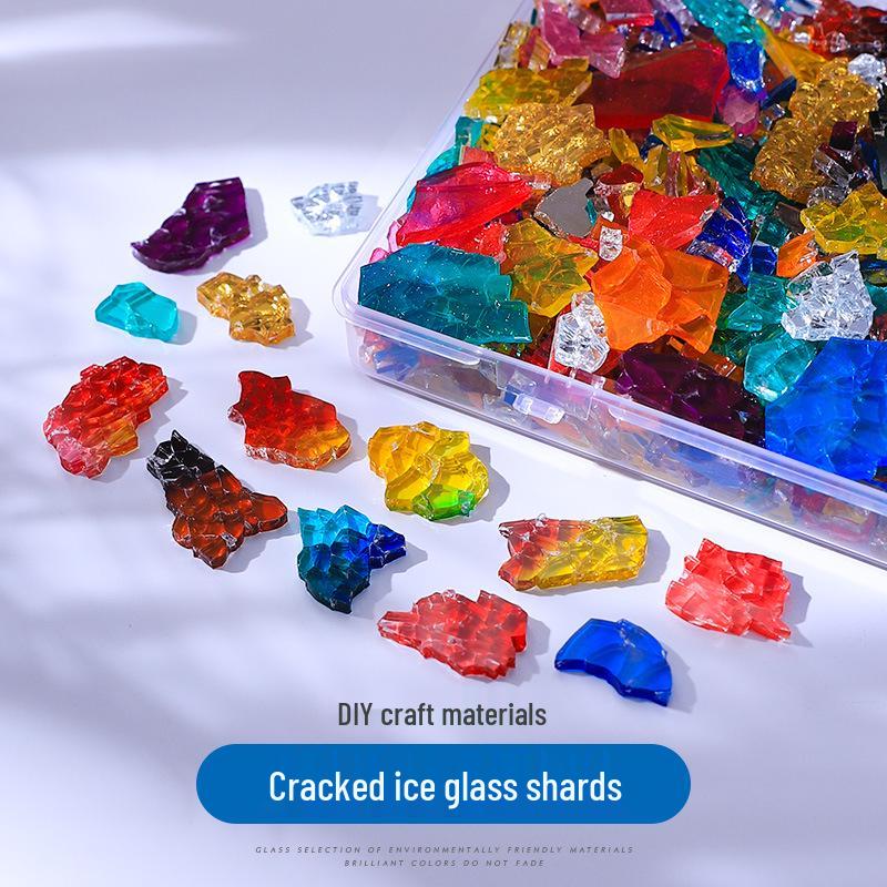 DIY Irregular Colored Tempered Glass Mosaic Candle Holder Coaster Lantern