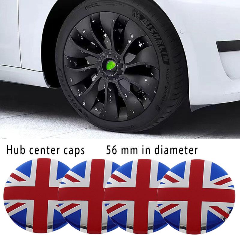 4x Car Wheel Hub Center Caps 56mm United States Germany England Italy France National Flag For Rim Cover Badge Emblem Exterior Styling Accessories