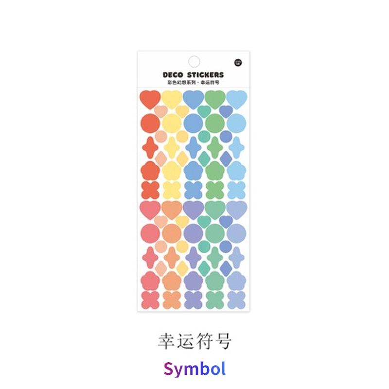 2 Pcs Color Fantasy Series Decorative PVC Laser Stickers Scrapbooking Stick Label Diary Stationery Album Rainbow Ribbon Sticker