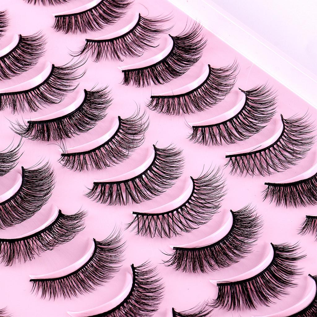 20 Pairs Of Mixed False Eyelashes, Simulated Curled Thick Natural Eyelashes