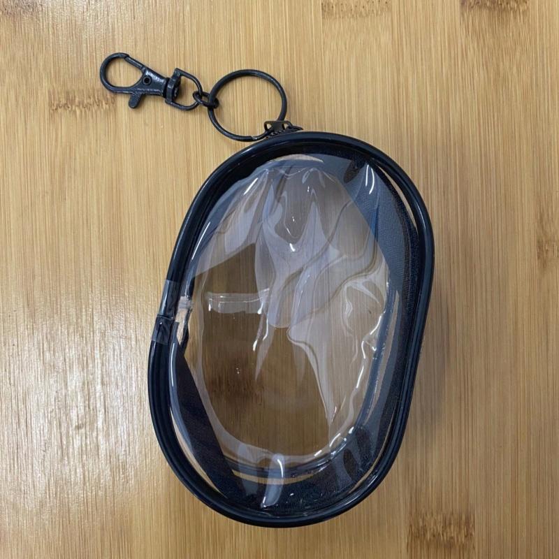 1pc Portable Mini Transparent Zipper Storage Bag, Compact Multifunctional Storage Bag, Headphone and Charger Case with Keychain