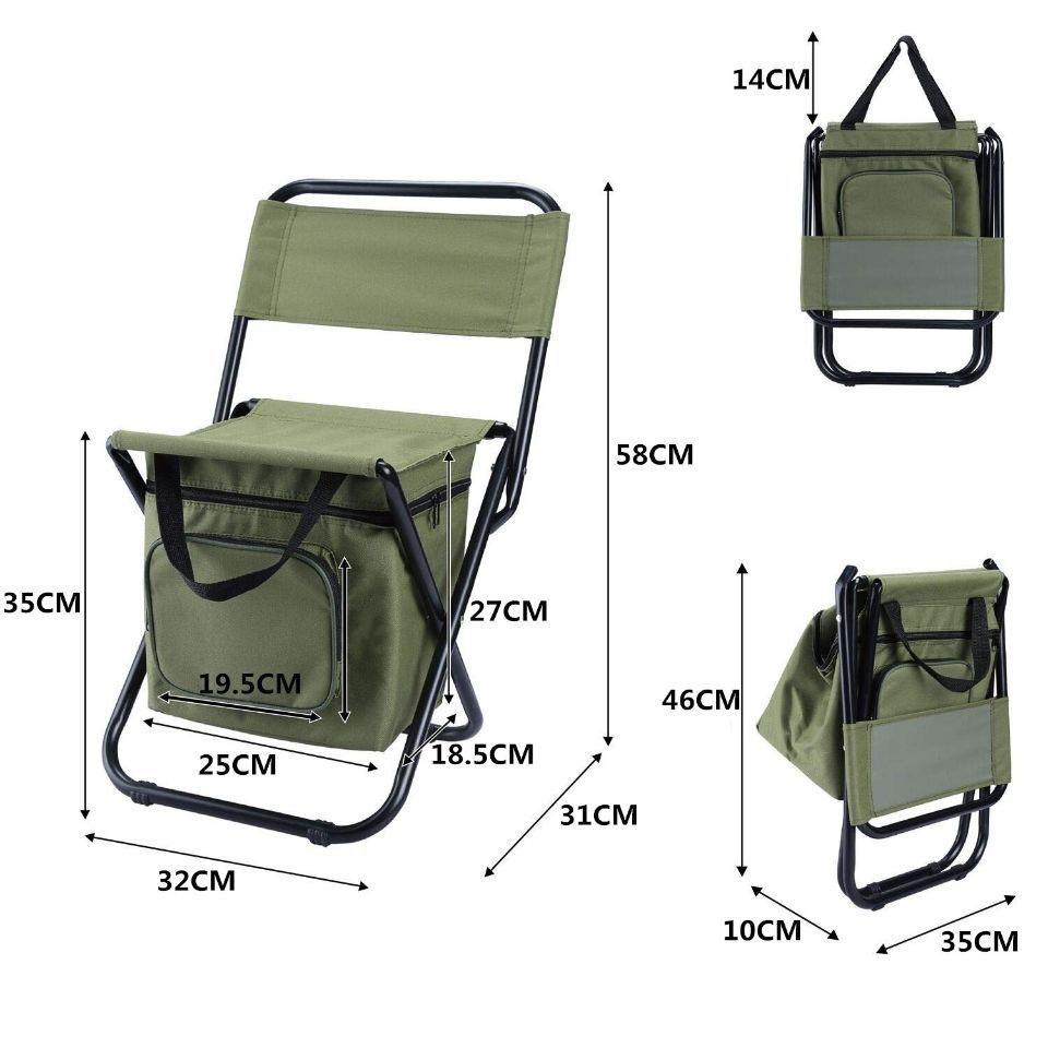 Portable Camouflage Folding Outdoor Stool with Ice Pack - Three-in-One Camping, Fishing, Leisure Chair