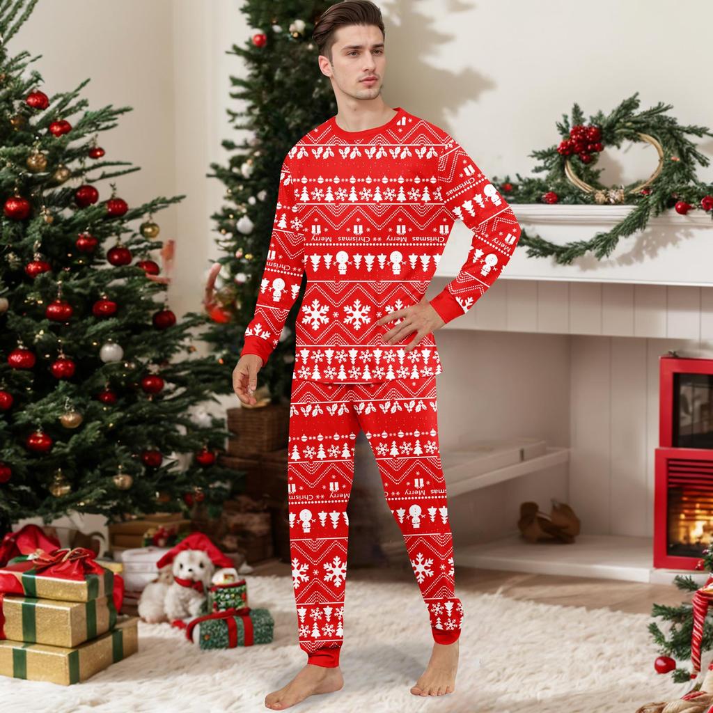 Pijamale Drăguțe Set Familie, Haine de Casă, Set Familie Top cu Mânecă Lungă și Pantaloni