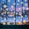 Reusable Winter Decorations 3PCS Christmas Snowflake Static Stickers Cling Decals PVC Holiday Window Clings Home Decoration for Glass Windows